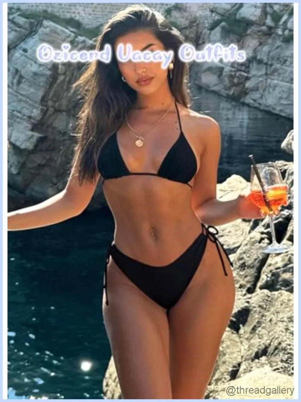 2 Piece Halter Triangle Bikini Set Women Brazilian String Swimwear Full